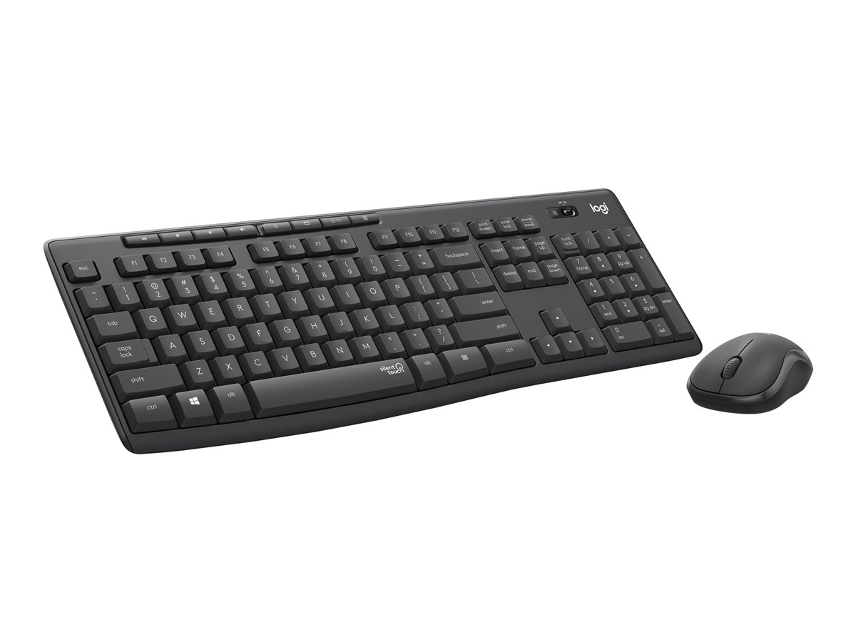 Logitech MK295 Silent - Conjunto de teclado e rato - sem fios - 2.4 GHz - QWERTZ - Checo - grafite