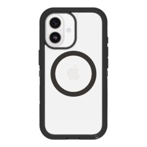 OtterBox Defender Series Pro XT - Tampa posterior para telemóvel - resistente - compatibilidade MagSafe - camada de policarbonato, elastómero termoplástico (TPE) - lado escuro (transparente / preto) - para Apple iPhone 17