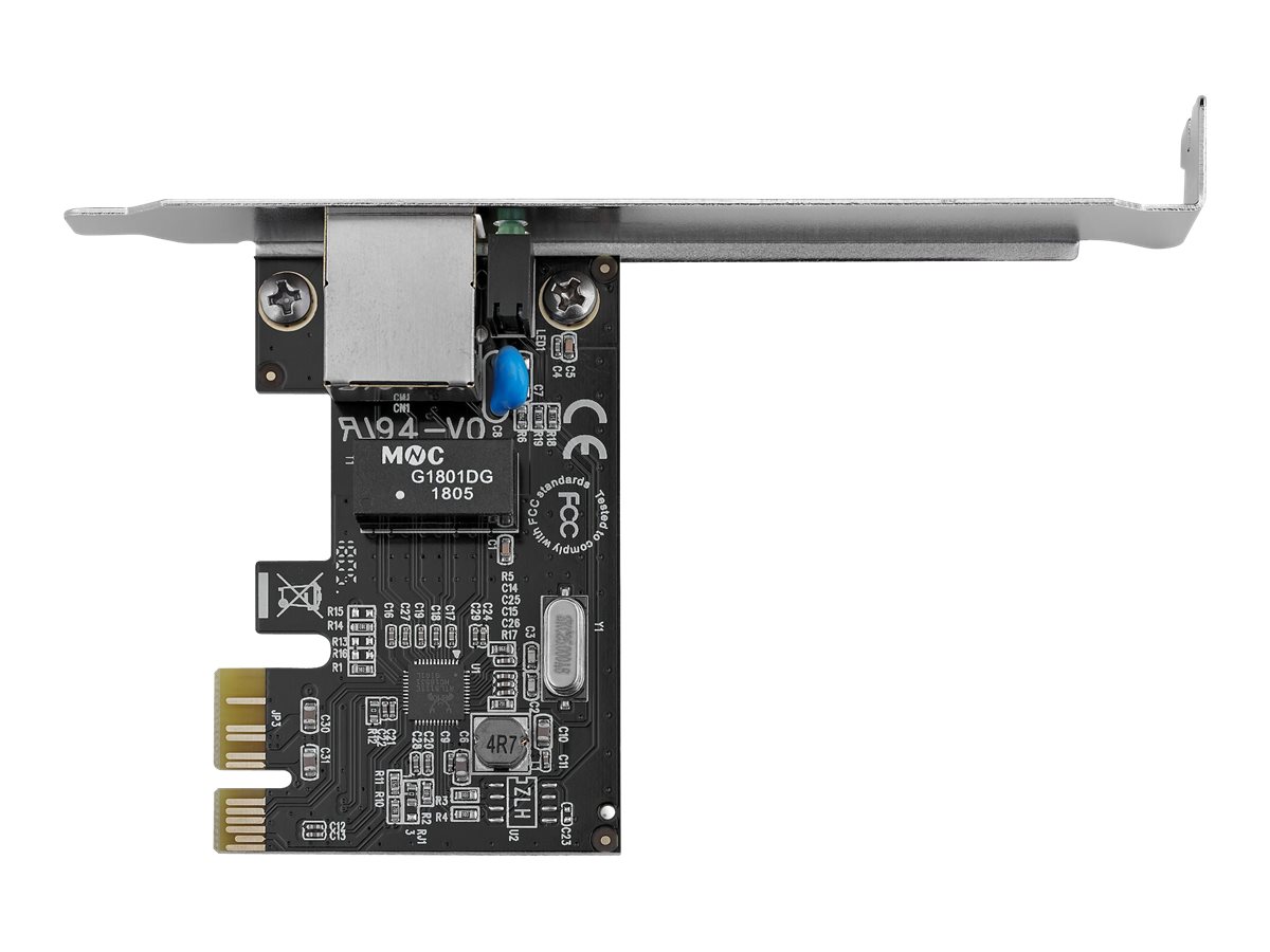 StarTech.com 1 Port PCIe Gigabit Network Server Adapter NIC Card - Dual Profile - Gigabit Desktop Adapter REV E Intel 6 Chip support (ST1000SPEX2) - Adaptador de rede - PCI Express x1 baixo perfil - Gigabit Ethernet - para P/N: ET91000SM10, ET91000SM