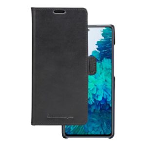 dbramante1928 Lynge - Capa flip cover para telemóvel - pele aspecto granulado - preto - para Samsung Galaxy S21 FE 5G