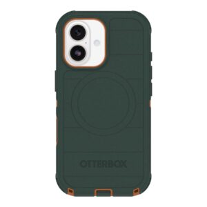 OtterBox Defender Series Pro - Tampa posterior para telemóvel - resistente - compatibilidade MagSafe - policarbonato, elastómero termoplástico (TPE), silicone, espuma visco-elástica - intriga verde - para Apple iPhone 17