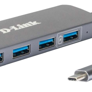 D-Link DUB-2340 - Hub - 4 x SuperSpeed USB 3.0 + 1 x USB-C (fornecimento de energia) - desktop