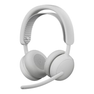 Logitech Zone Wireless 2 ES - Auscultadores - no ouvido - bluetooth - sem fios, com cabo - cancelamento de ruído activo - USB-C - branco sujo - Certificado para Microsoft Teams
