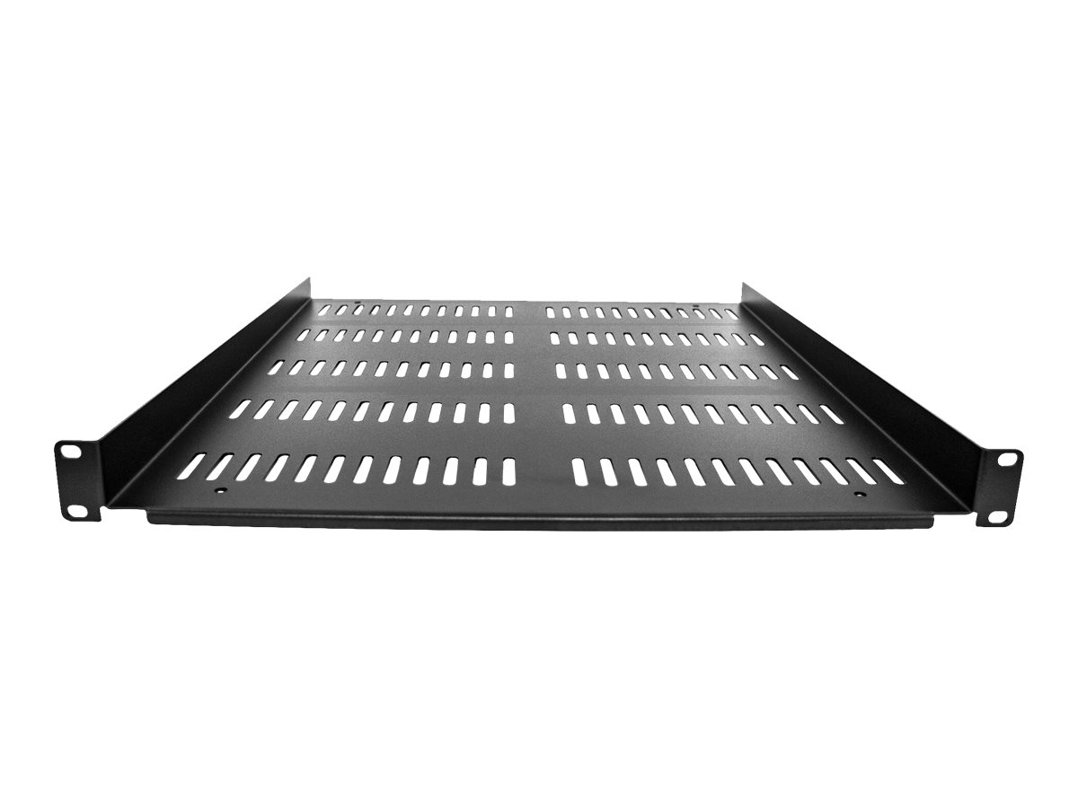 StarTech.com 1U Vented Server Rack Cabinet Shelf, 20in Deep Fixed Cantilever Tray, Rackmount Shelf for 19" AV/Data/Network Equipment Enclosure w/ Cage Nuts & Screws, 55lbs Weight Capacity - 1U Network Rack Shelf - Prateleira de bastidor - preto - 1U - Image 2