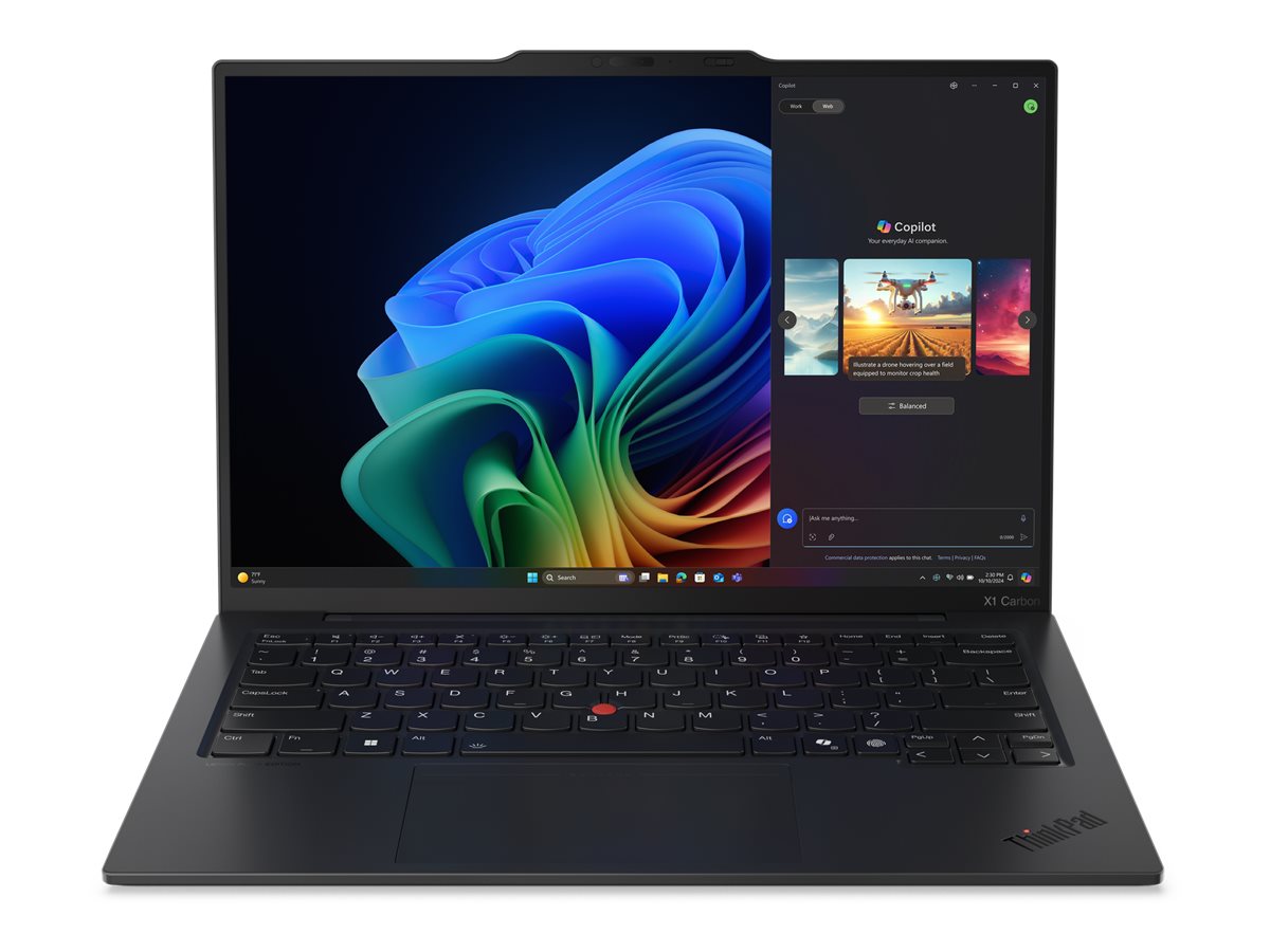 Lenovo ThinkPad X1 Carbon Gen 13 21NS - Aura Edition - Copilot+ PC - design de dobradiças de 180 graus - Intel Core Ultra 7 - 258V / até 4.8 GHz - Evo - Win 11 Pro - Intel Arc Graphics 140V - 32 GB RAM - 1 TB SSD TCG Opal Encryption 2, NVMe, Performa