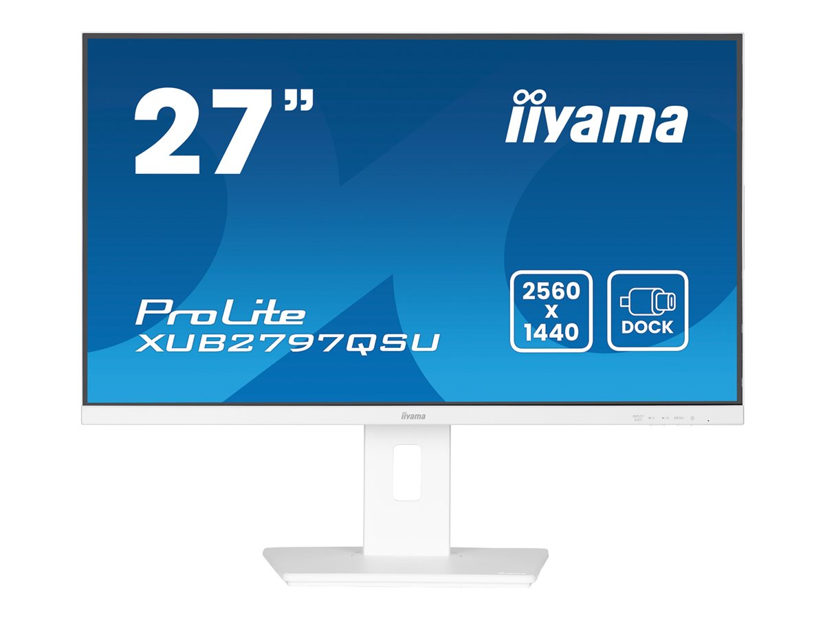 iiyama ProLite XUB2797QSU-W2 - Monitor LED - 27" - 2560 x 1440 QHD @ 100 Hz - IPS - 300 cd/m² - 1300:1 - 1 ms - HDMI, DisplayPort - altifalantes - branco mate