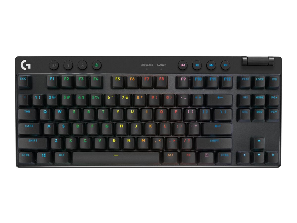 Logitech G PRO X TKL - Teclado - gaming - luz traseira - sem fios - 2.4 GHz, Bluetooth - QWERTY - Espanhol - interruptor: Tactile - preto