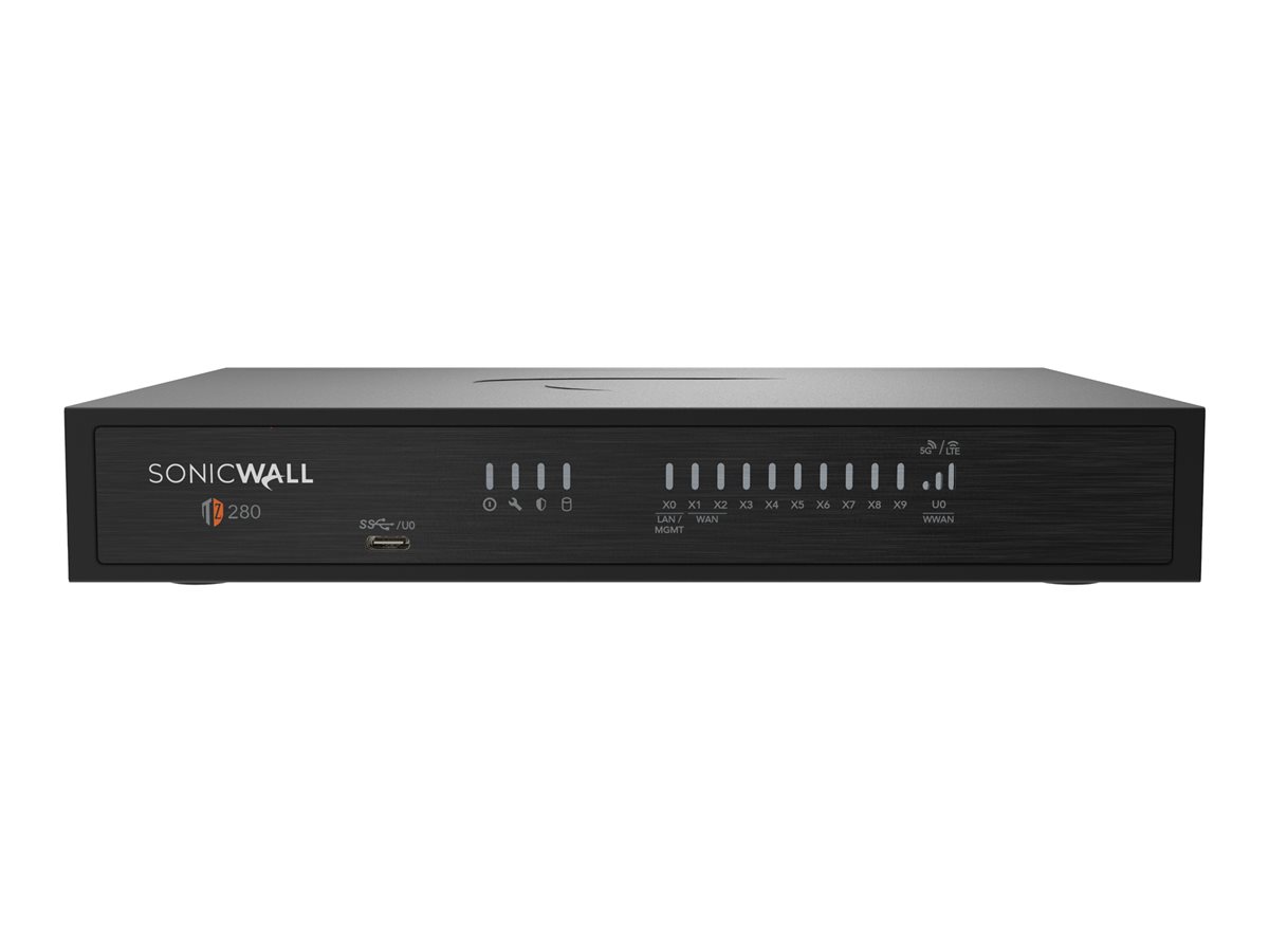 SonicWall TZ Series Tz280 - Gen 8 - dispositivo de segurança - 1GbE - Wi-Fi 6 - secretária