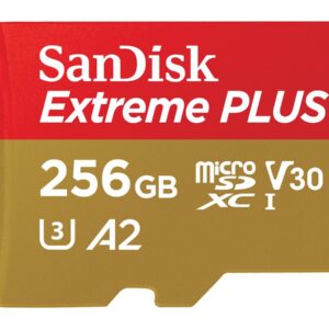 SanDisk Extreme PLUS - Cartão de memória flash (adaptador microSDXC para SD Incluído) - 256 GB - A2 / Video Class V30 / UHS-I U3 / Class10 - microSDXC UHS-I