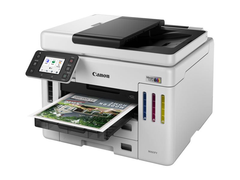 Canon MAXIFY GX7150 MegaTank - Impressora multi-funções - a cores - jacto de tinta - CISS - Legal (216 x 356 mm), A4 (210 x 297 mm) (original) - A4/Legal (media) - até 24 ipm (impressão) - 600 folhas - 33.6 Kbps - USB 2.0, Wi-Fi(n), LAN
