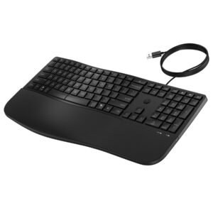 HP 485 Comfort - Teclado - multi dispositivo, 23 teclas programáveis, layout de 3 zonas - full size - USB - Português - preto