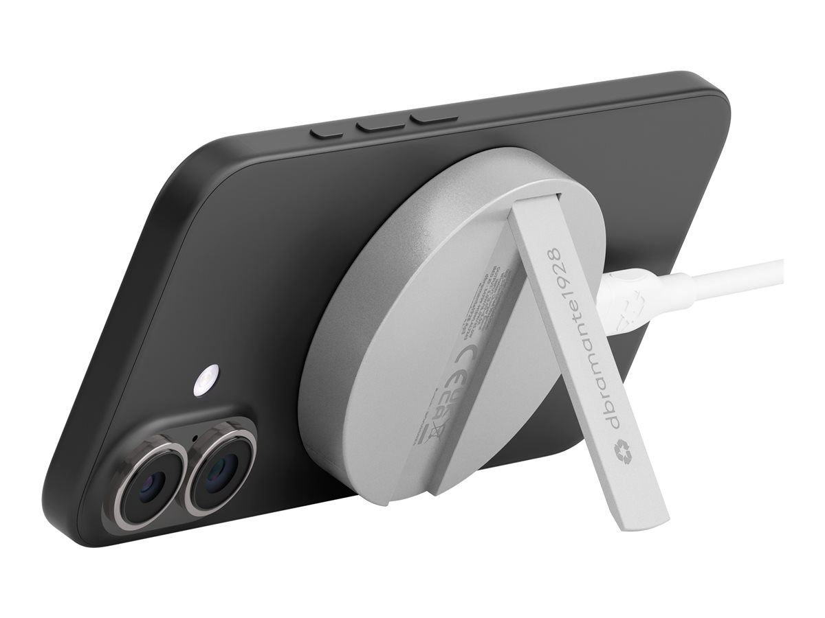 dbramante1928 re-charge - Base de carregamento sem fios - with stand, with Qi2 - ALU - 25 Watt - 2 A (magnético)