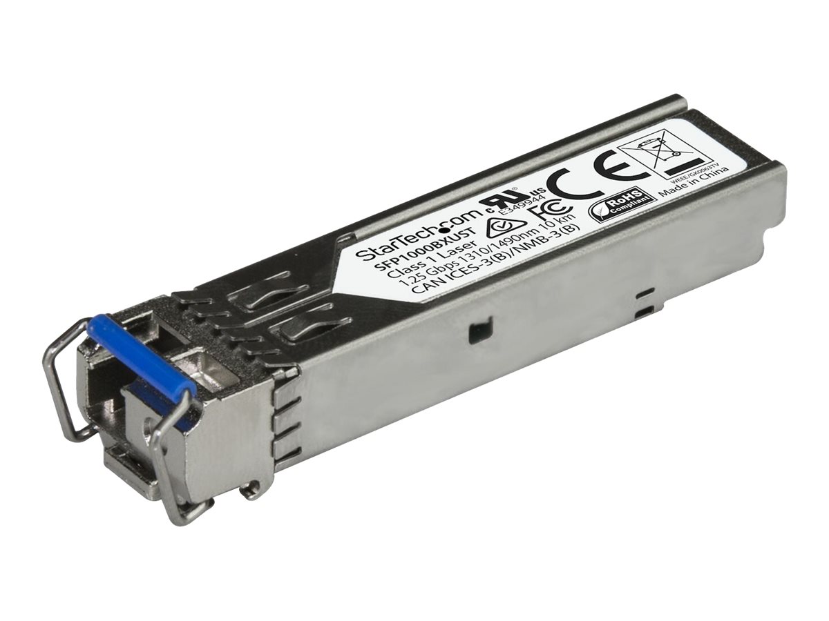 StarTech.com MSA Uncoded SFP Module, 1000BASE-BX, 1 Gigabit Ethernet Bi-Directional (BiDi) Fiber Single Strand SFP Transceiver (SMF), LC 10km , Mini GBIC Transceiver SFP Module, Upstream - Lifetime Warranty (SFP1000BXUST) - Módulo de transceptor SFP
