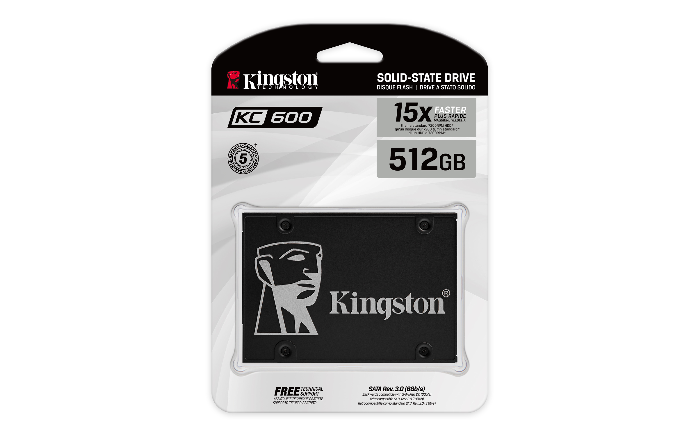 Kingston KC600 - SSD - encriptado - 512 GB - interna - 2.5" - SATA 6Gb/s - 256-bits AES - TCG Opal Encryption, Self-Encrypting Drive (SED) - Image 4