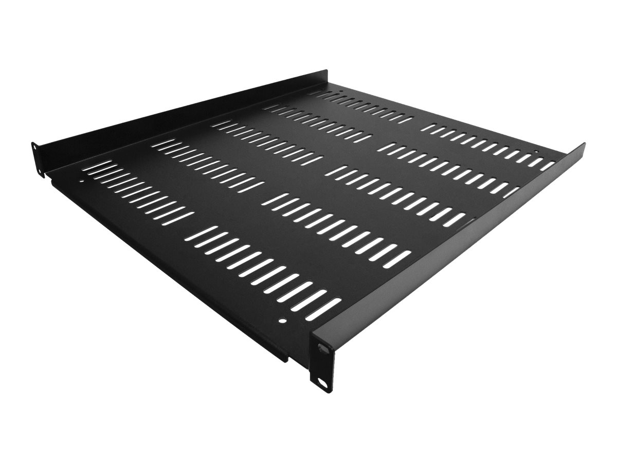 StarTech.com 1U Vented Server Rack Cabinet Shelf, 20in Deep Fixed Cantilever Tray, Rackmount Shelf for 19" AV/Data/Network Equipment Enclosure w/ Cage Nuts & Screws, 55lbs Weight Capacity - 1U Network Rack Shelf - Prateleira de bastidor - preto - 1U