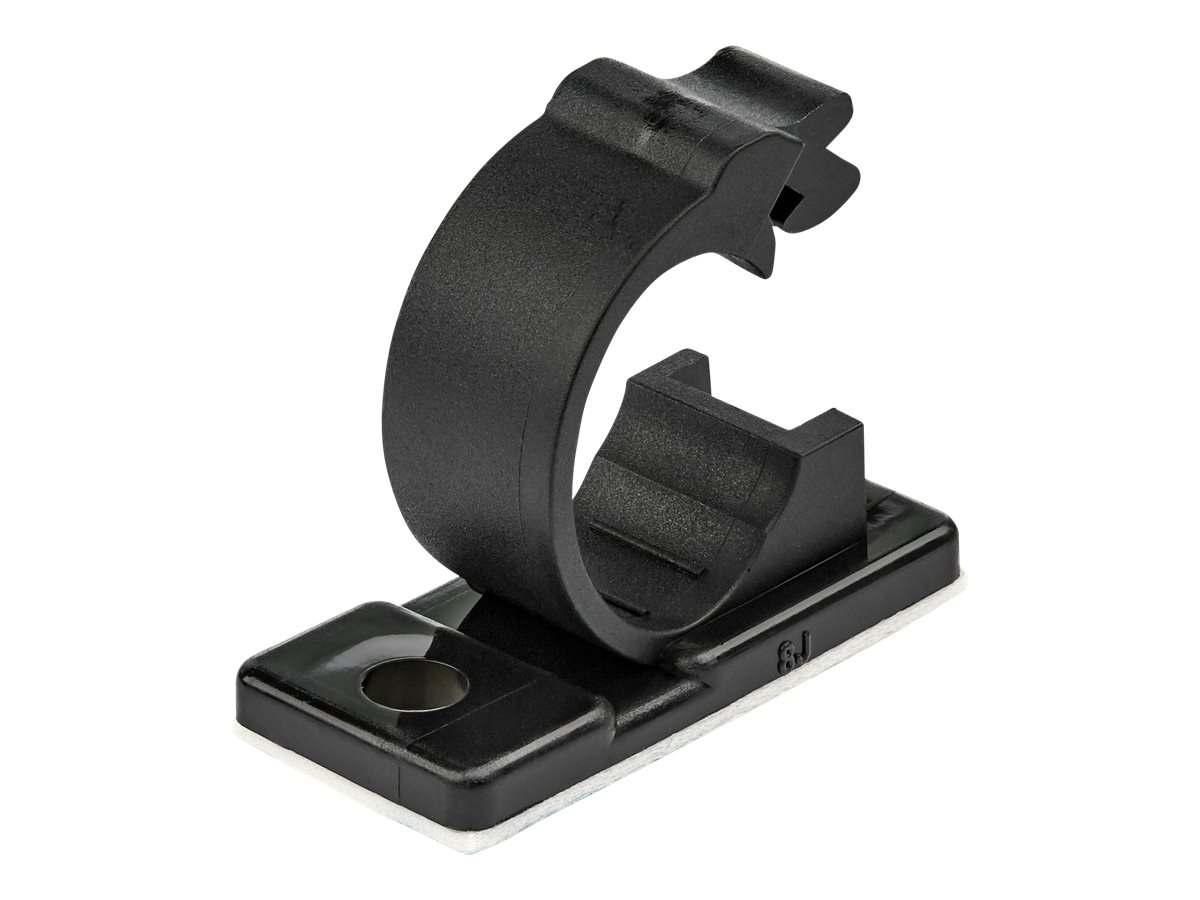 StarTech.com 100 Adhesive Cable Management Clips Black, Network/Ethernet/Office Desk/Computer Cord Organizer, Sticky Cable/Wire Holders, Nylon Self Adhesive Clamp UL/94V-2 Fire Rated - Nylon 66 Plastic - TAA (CBMCC2) - Clips de cabo - preto - Compatí - Image 2