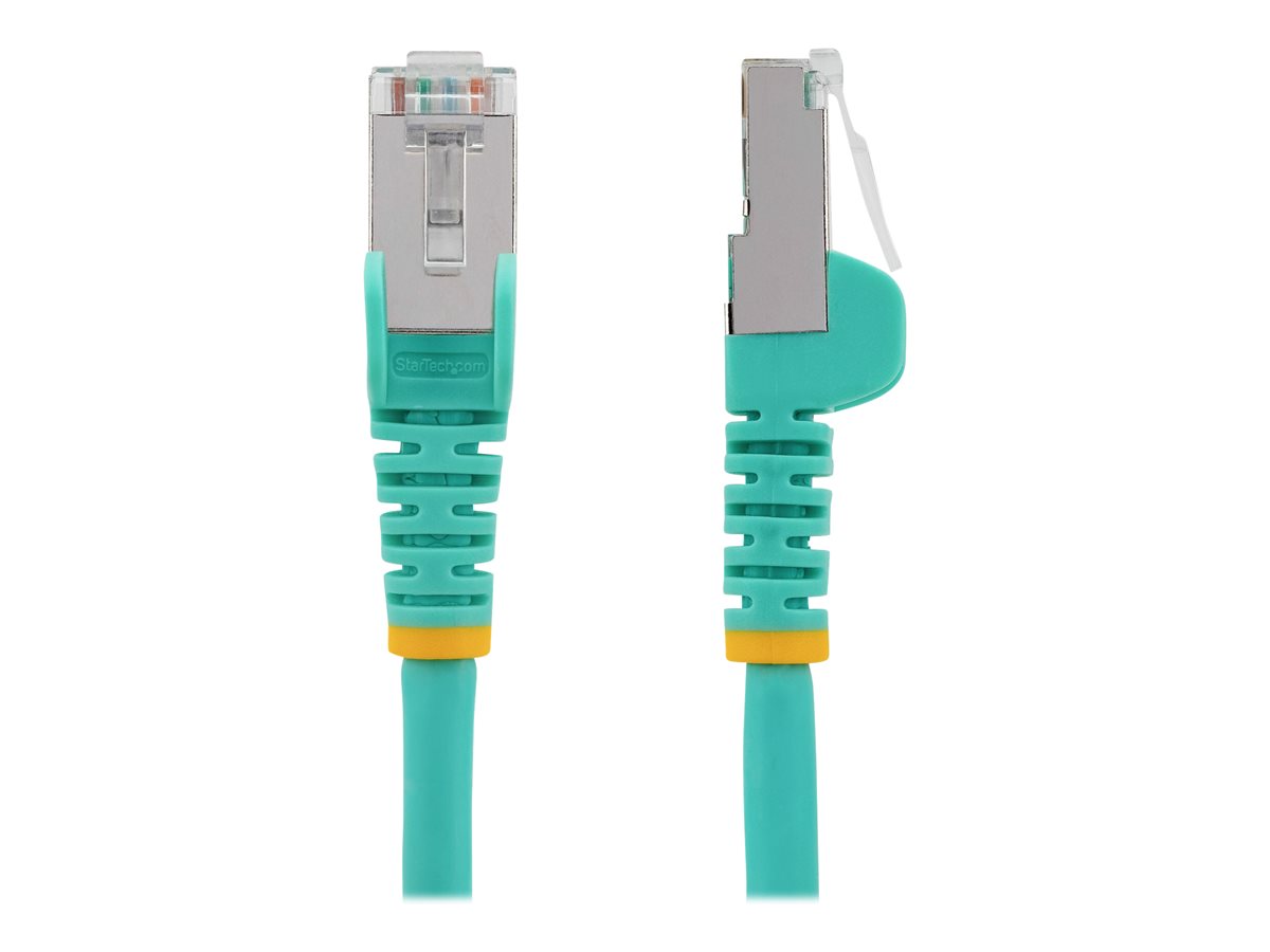 StarTech.com 10m CAT6a Ethernet Cable - Aqua - Low Smoke Zero Halogen (LSZH) - 10GbE 500MHz 100W PoE++ Snagless RJ-45 w/Strain Reliefs S/FTP Network Patch Cord - cabo patch - 10 m - aqua - Image 3