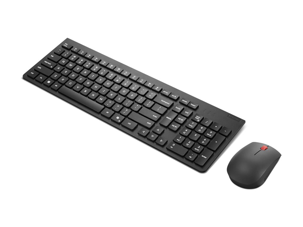 Lenovo Essential Wireless Combo Gen 2 - Conjunto de teclado e rato - sem fios - 2.4 GHz - QWERTY - Português - preto - caixa castanha
