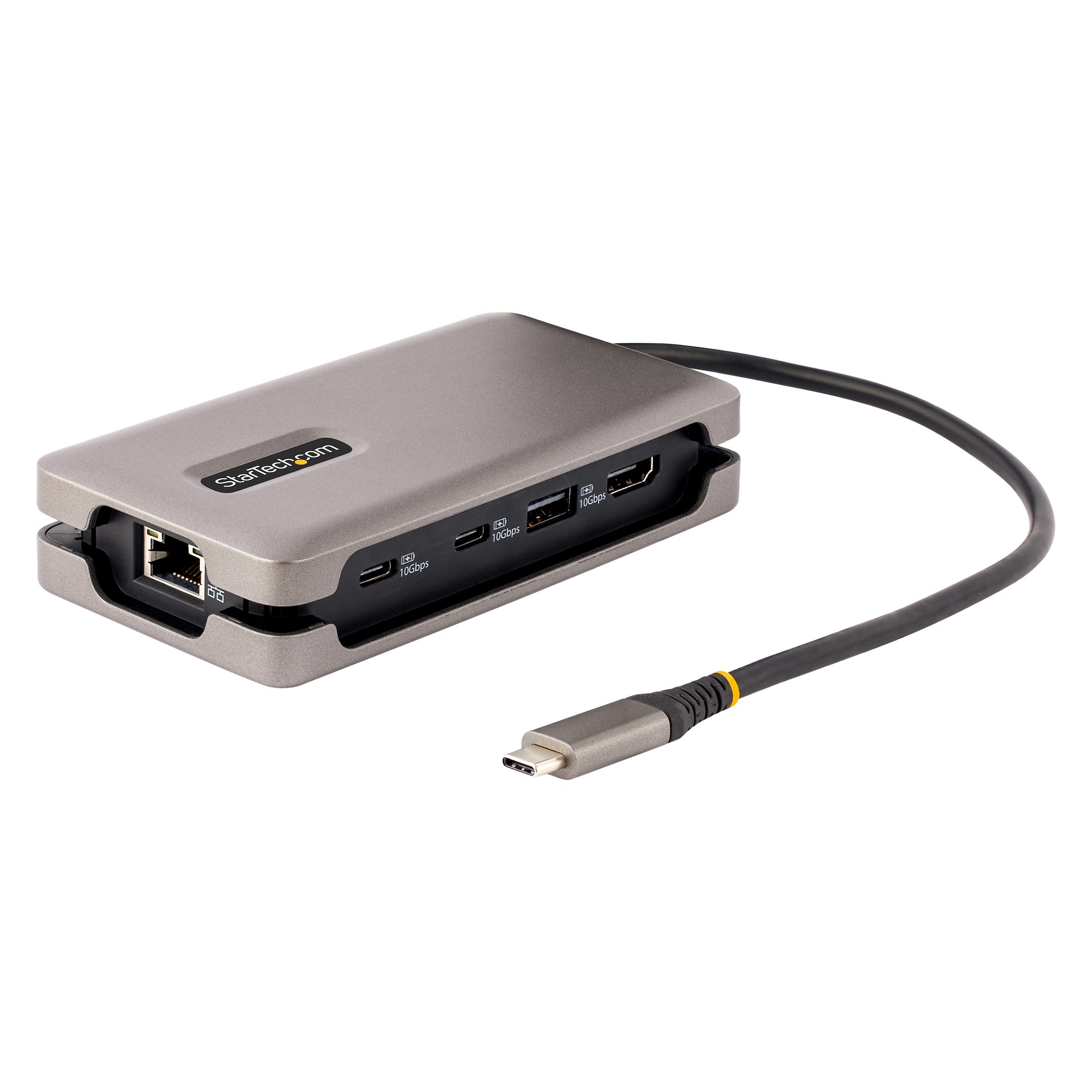 StarTech.com USB-C Multiport Adapter, 4K 60Hz HDMI 2.0b, HDR, USB 3.2 Gen 2 10Gbps Hub (2xUSB-C, 1xUSB-A), 100W PD Pass-Through, Mini Travel Dock, 12"/30cm Cable, Laptop Docking Station - Estação de engate - USB-C 3.2 Gen 2 / Thunderbolt 3 / Thunderb