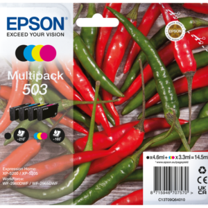 Epson 503 Multipack - Pack de 4 - preto, amarelo, azul cyan, magenta - original - blister - tinteiro - para WorkForce WF-2960