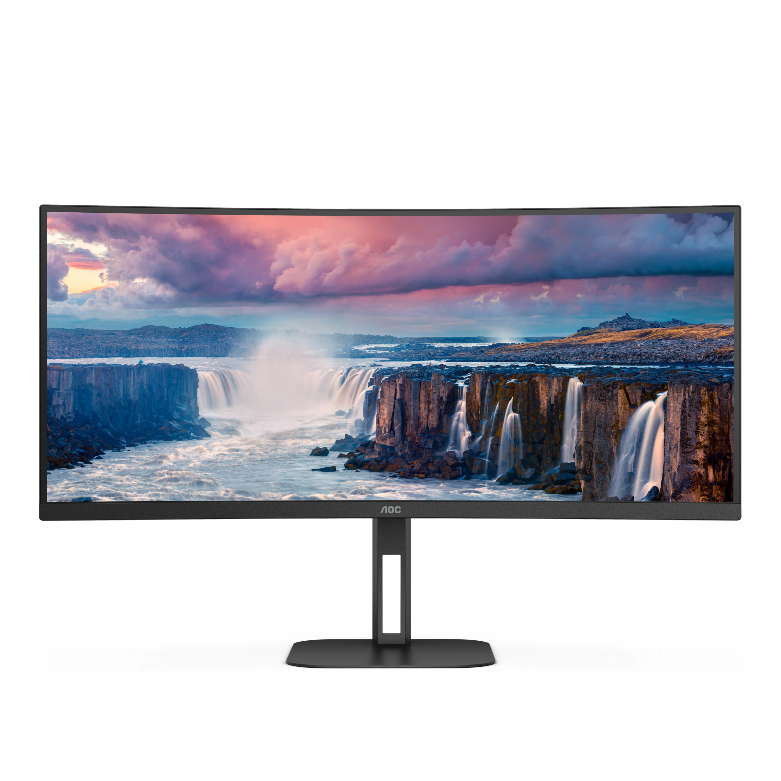 AOC Value-line CU34V5C/BK - V5 series - monitor LED - curvo - 34" - 3440 x 1440 WQHD @ 100 Hz - VA - 300 cd/m² - 3000:1 - 4 ms - HDMI, DisplayPort, USB-C - altifalantes - preto opaco - Image 5