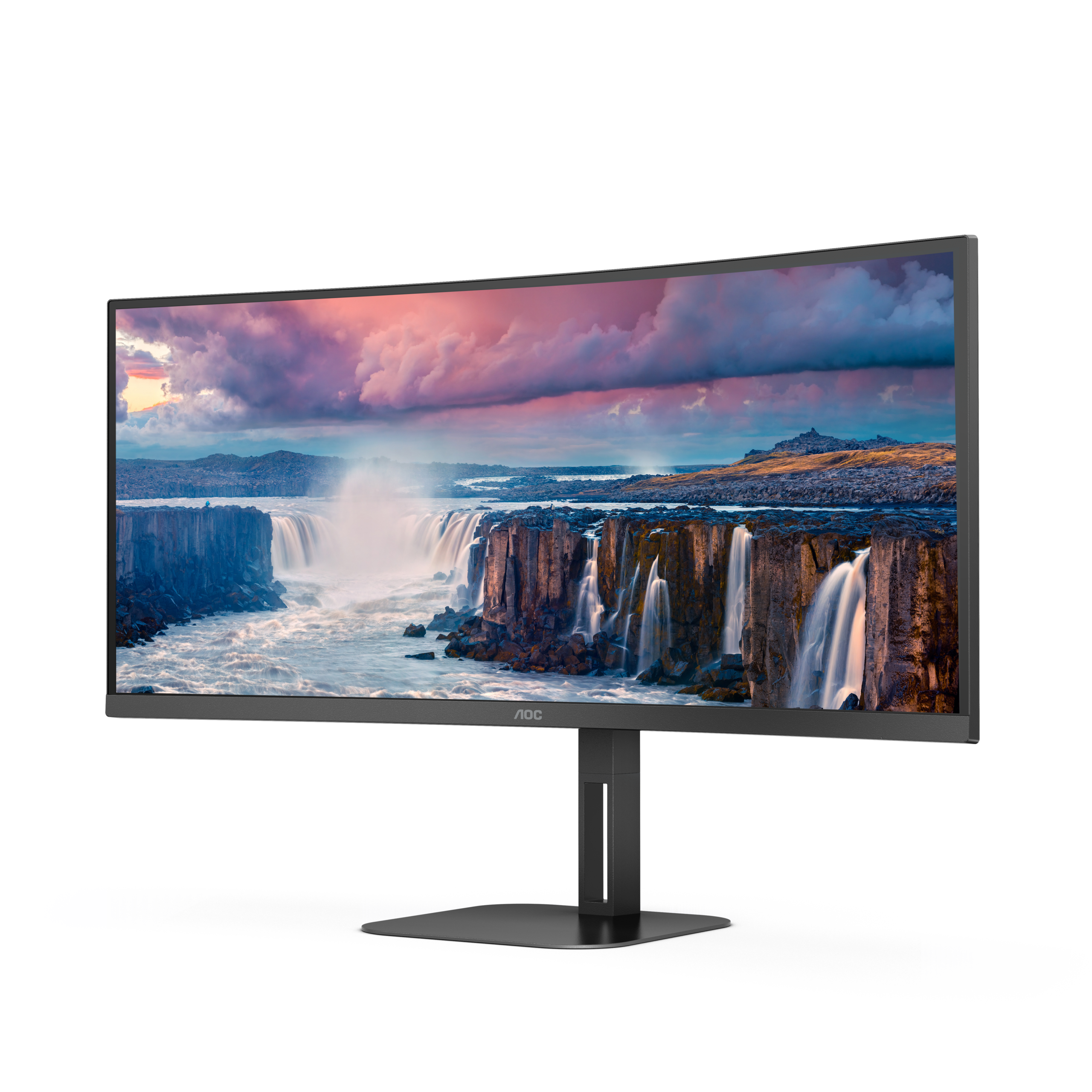 AOC Value-line CU34V5C/BK - V5 series - monitor LED - curvo - 34" - 3440 x 1440 WQHD @ 100 Hz - VA - 300 cd/m² - 3000:1 - 4 ms - HDMI, DisplayPort, USB-C - altifalantes - preto opaco - Image 7