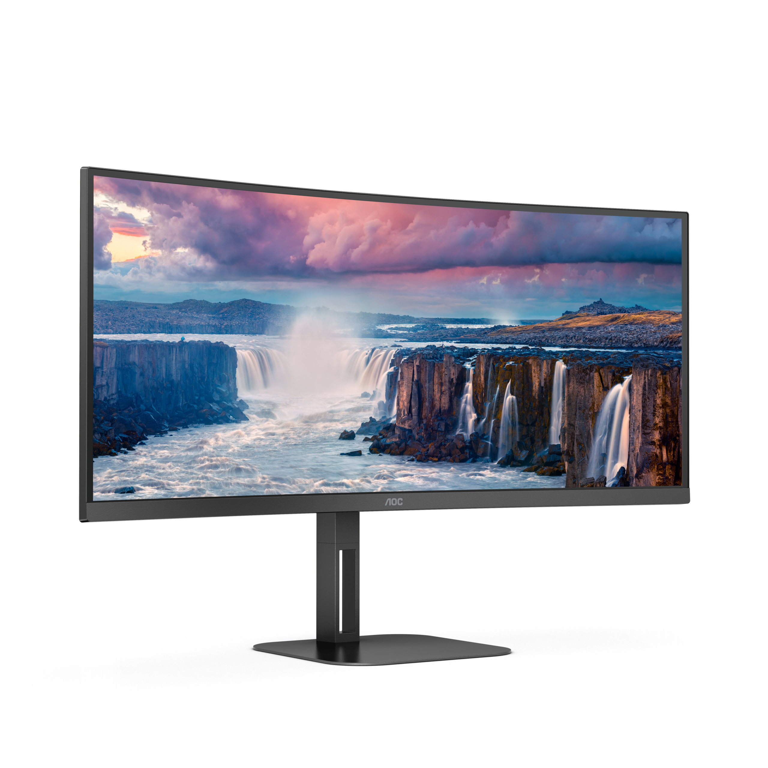 AOC Value-line CU34V5C/BK - V5 series - monitor LED - curvo - 34" - 3440 x 1440 WQHD @ 100 Hz - VA - 300 cd/m² - 3000:1 - 4 ms - HDMI, DisplayPort, USB-C - altifalantes - preto opaco - Image 8