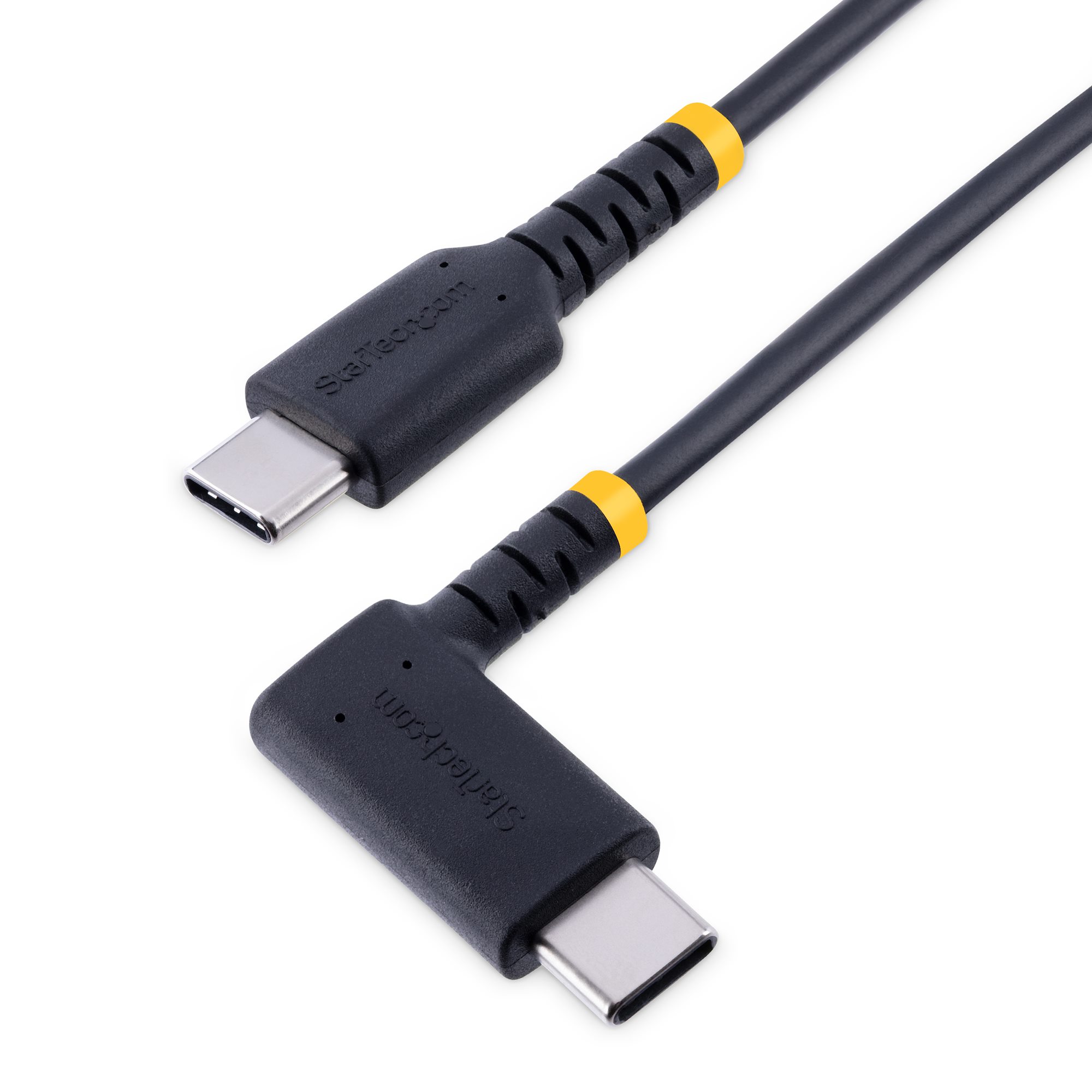 StarTech.com 6ft (2m) USB C Charging Cable Right Angle, 60W PD 3A, Heavy Duty Fast Charge USB-C Cable, USB 2.0 Type-C, Durable and Rugged Aramid Fiber, S20/iPad/Pixel - High Quality USB Charging Cord (R2CCR-2M-USB-CABLE) - Cabo USB - USB-C (M) reto p