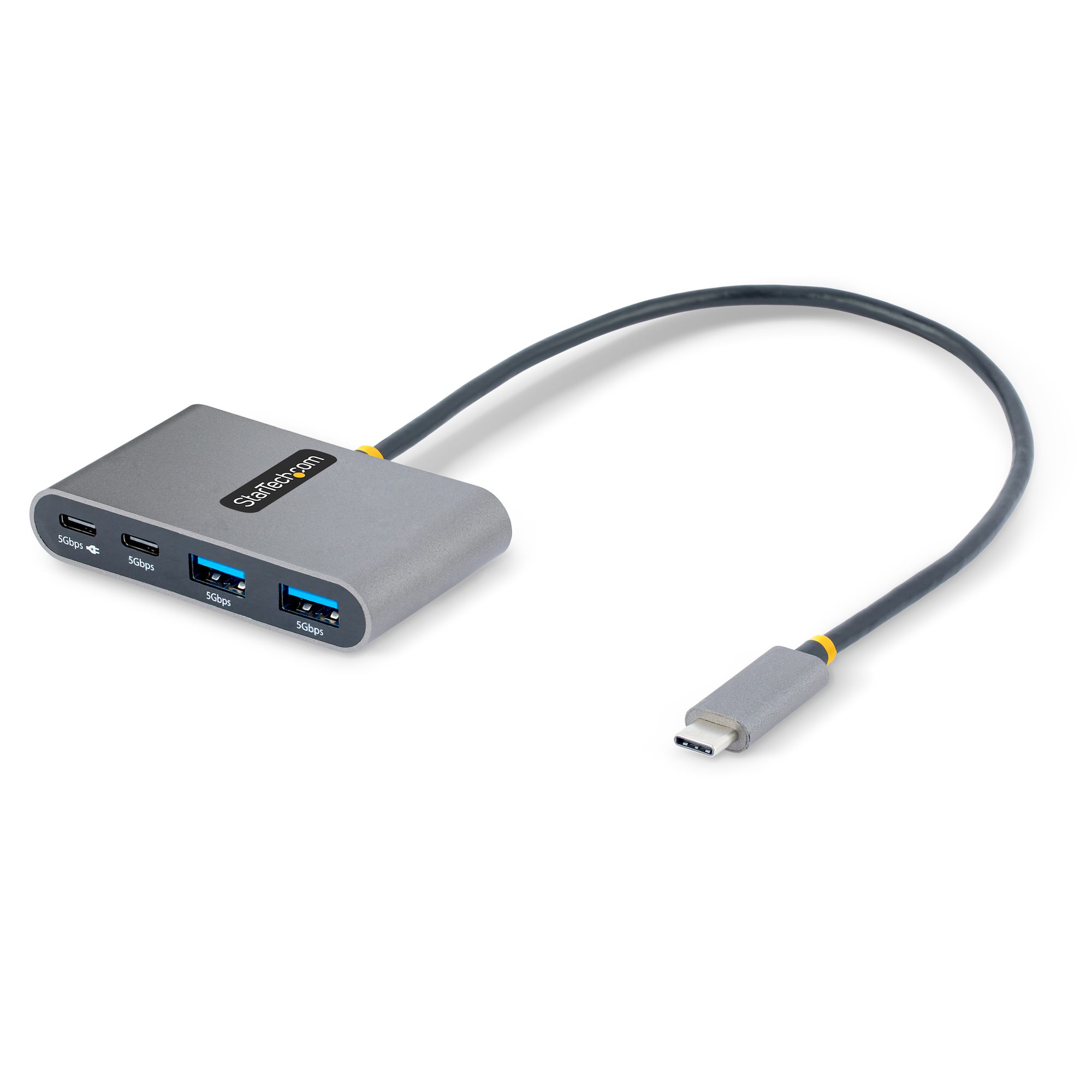 StarTech.com 4-Port USB-C Hub with 100W Power Delivery Pass-Through Charging, 2x USB-A + 2x USB-C, 5Gbps, USBC Hub w/ 1ft (30cm) Long Cable, Portable Laptop USB Type-C to USB-A/C Hub - USB 3.0 Expansion Hub (5G2A2CPDB-USB-C-HUB) - Hub - 2 x USB 3.2 G