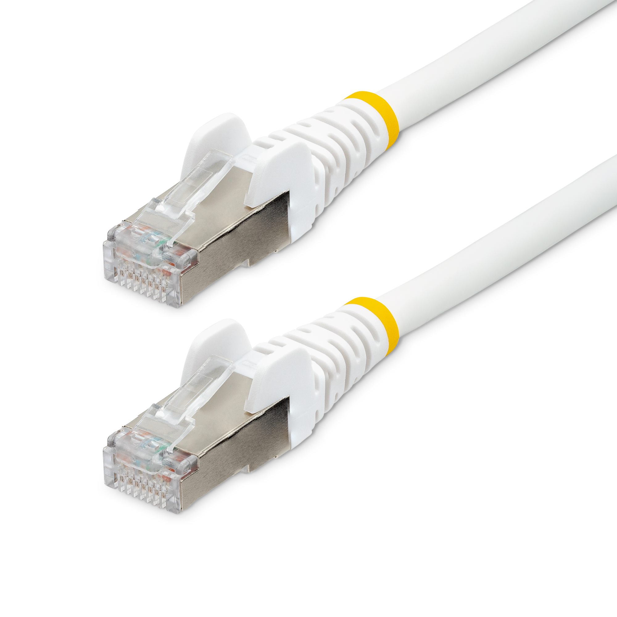 StarTech.com 5m CAT6a Ethernet Cable - White - Low Smoke Zero Halogen (LSZH) - 10GbE 500MHz 100W PoE++ Snagless RJ-45 w/Strain Reliefs S/FTP Network Patch Cord - Cabo patch - RJ-45 (M) para RJ-45 (M) - 5 m - S/FTP - CAT 6a - IEEE 802.3bt - sem halogé
