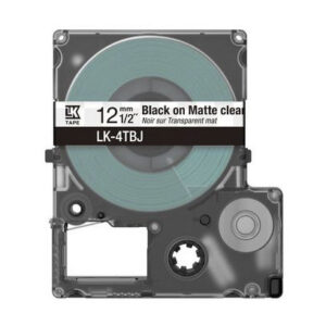 Epson LabelWorks LK-4TBJ - Preto sobre transparente mate - Rolo (1,2 cm x 8 m) 1 cassete(s) caixa pendurada - cartucho de fita - para LabelWorks LW-C410, LW-C610