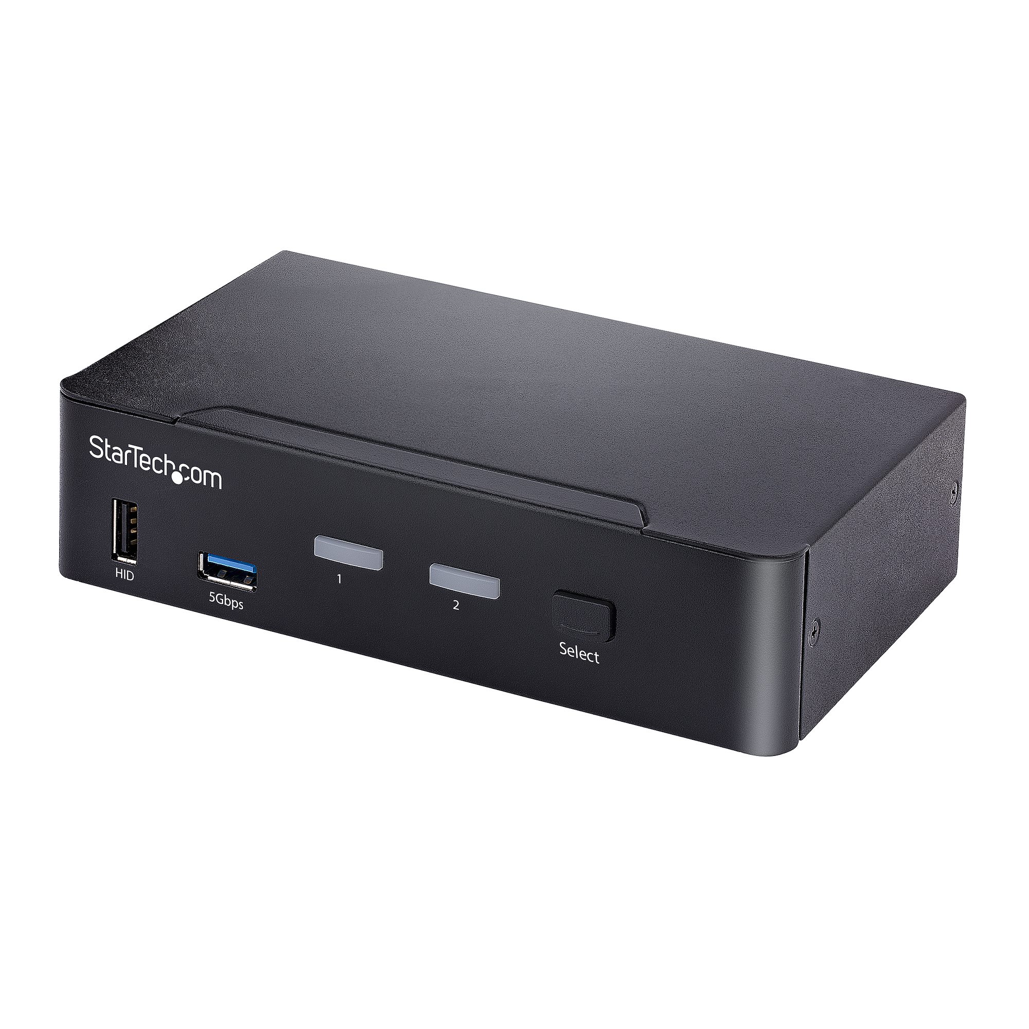 StarTech.com USB C KVM Switch, 2 Port DisplayPort KVM w/ 4K 60Hz UHD HDR Video, 3.5mm Audio, USB Type C KVM Switch, 4x USB HID and 2x USB A 3.2 Gen 1 5Gbps Hub, Thunderbolt 3/4 Compatible - Hot Key Switching (SV231DPUCA) - Chave de KVM / áudio / USB