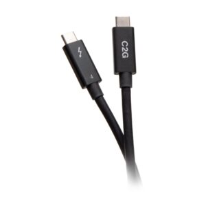 C2G 6ft Thunderbolt 4 USB C Active Cable - USB C to USB C - 40Gbps - M/M - Cabo Thunderbolt - USB-C (M) para USB-C (M) - USB 3.2 / DisplayPort 2.1 / Thunderbolt 4 - 30 V - 1.83 m - Fornecimento de energia USB (100W), suporte 8K60Hz, suporte 4K60Hz (4