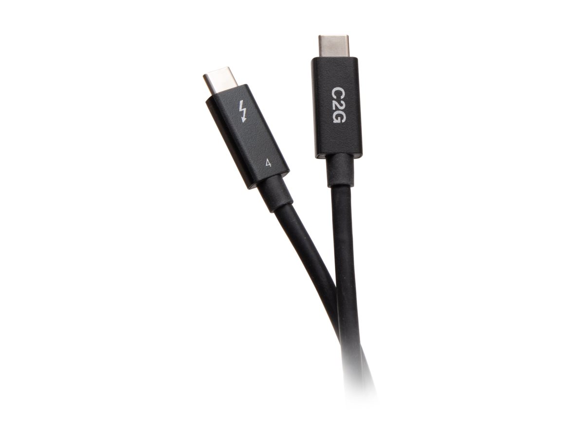 C2G 6ft Thunderbolt 4 USB C Active Cable - USB C to USB C - 40Gbps - M/M - Cabo Thunderbolt - USB-C (M) para USB-C (M) - USB 3.2 / DisplayPort 2.1 / Thunderbolt 4 - 30 V - 1.83 m - Fornecimento de energia USB (100W), suporte 8K60Hz, suporte 4K60Hz (4