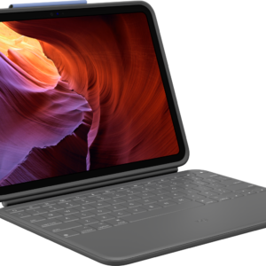 Logitech Rugged Folio - Teclado e pasta de folio - Apple Smart connector - QWERTZ - Suíço - grafite - para Apple 10.9-inch iPad (10ª geração), iPad A16 Wi-Fi, A16 Wi-Fi + Cellular