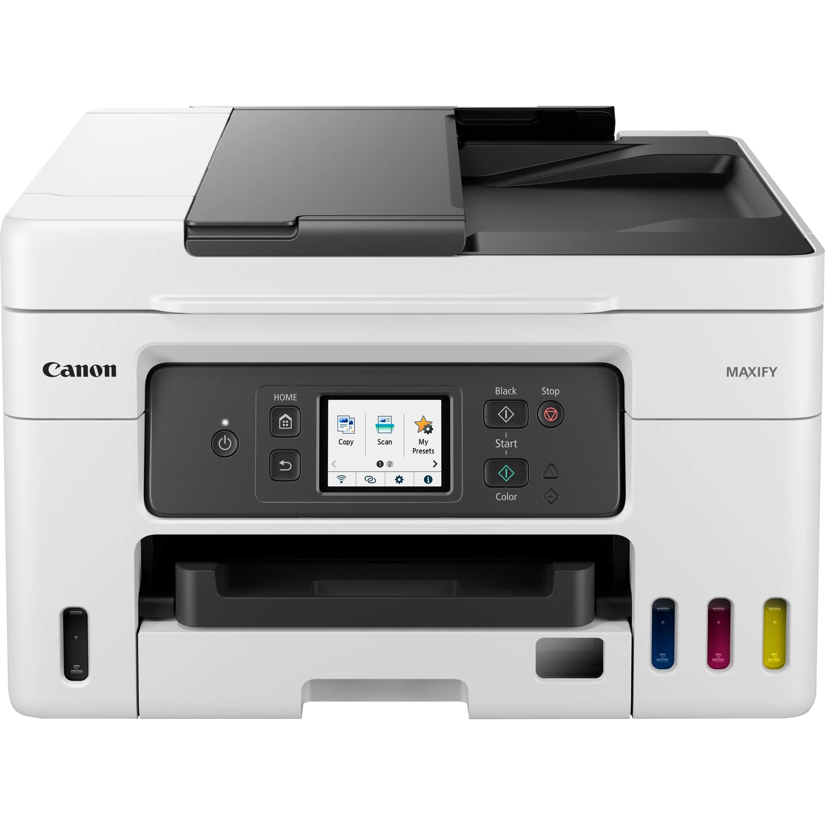 Canon MAXIFY GX4050 - Impressora multi-funções - a cores - jacto de tinta - recarregável - Legal (216 x 356 mm) (original) - A4/Legal (media) - até 18 ipm (impressão) - 350 folhas - 33.6 Kbps - USB 2.0, Wi-Fi(ac), LAN