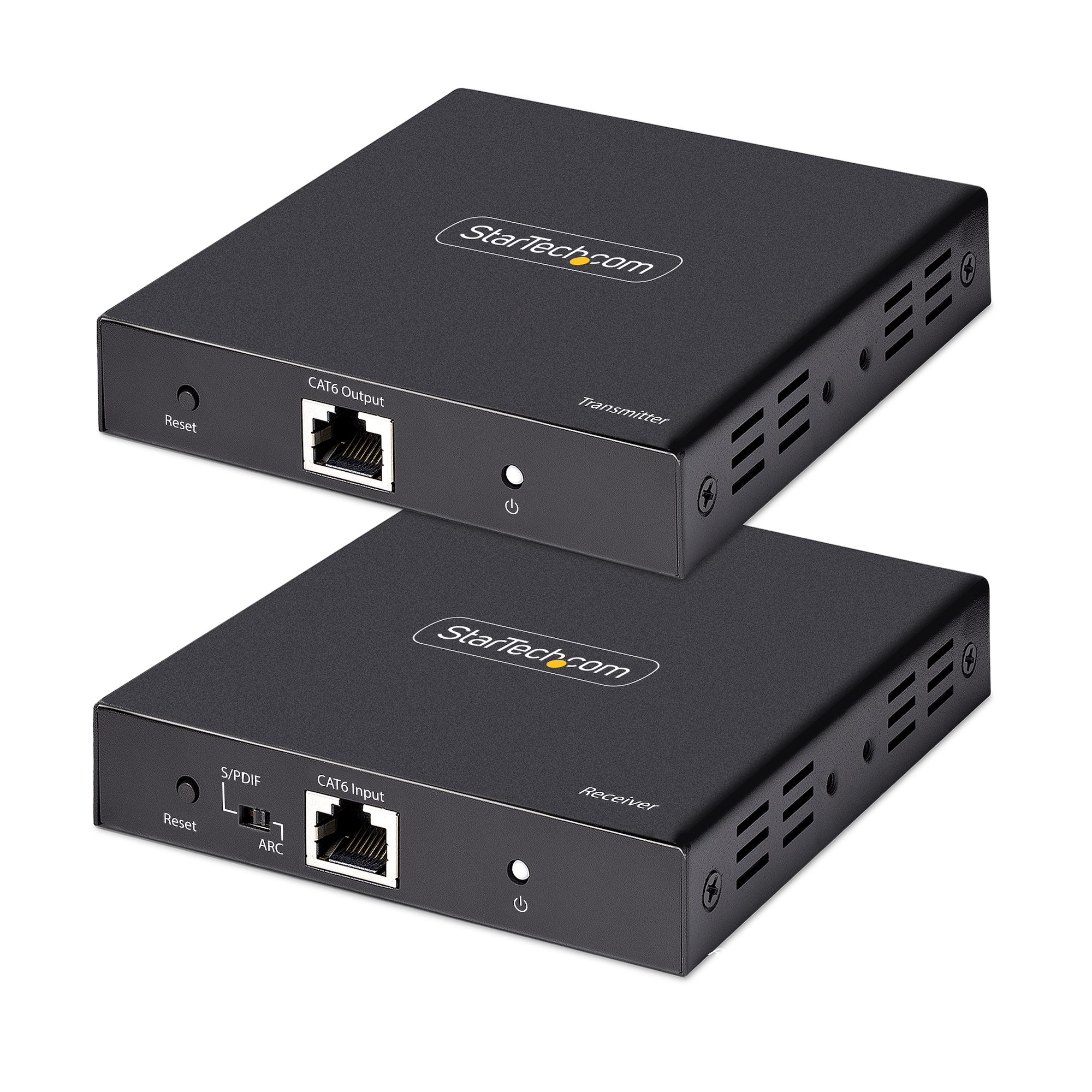 StarTech.com 4K HDMI Extender Over CAT5/CAT6 Cable, 4K 60Hz HDR Video Extender, Up to 230ft (70m), HDMI Over Ethernet Cable, S/PDIF Audio Out, HDMI Transmitter and Receiver Kit - Local Video Out, Power Over Cable (4K70IC-EXTEND-HDMI) - Extensão de ví