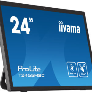 iiyama ProLite T2455MSC-B1 - Monitor LED - 24" (23.8" visível) - ecrã de toque - 1920 x 1080 Full HD (1080p) - IPS - 400 cd/m² - 1000:1 - 5 ms - HDMI, DisplayPort, USB - altifalantes - preto opaco