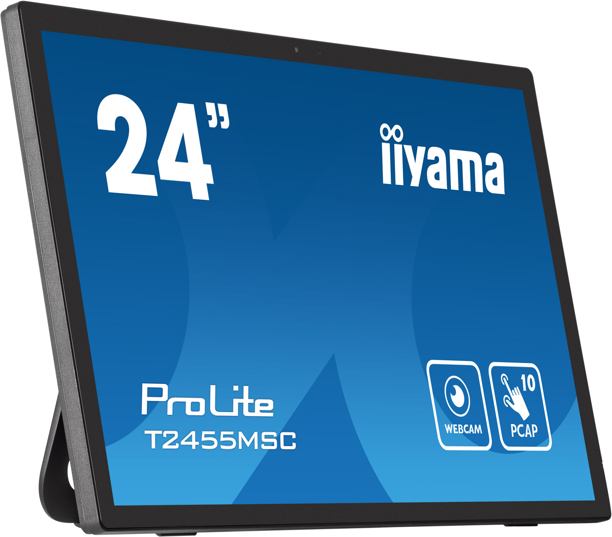 iiyama ProLite T2455MSC-B1 - Monitor LED - 24" (23.8" visível) - ecrã de toque - 1920 x 1080 Full HD (1080p) - IPS - 400 cd/m² - 1000:1 - 5 ms - HDMI, DisplayPort, USB - altifalantes - preto opaco