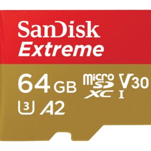SanDisk Extreme - Cartão de memória flash (adaptador microSDXC para SD Incluído) - 64 GB - A2 / Video Class V30 / UHS-I U3 / Class10 - microSDXC UHS-I