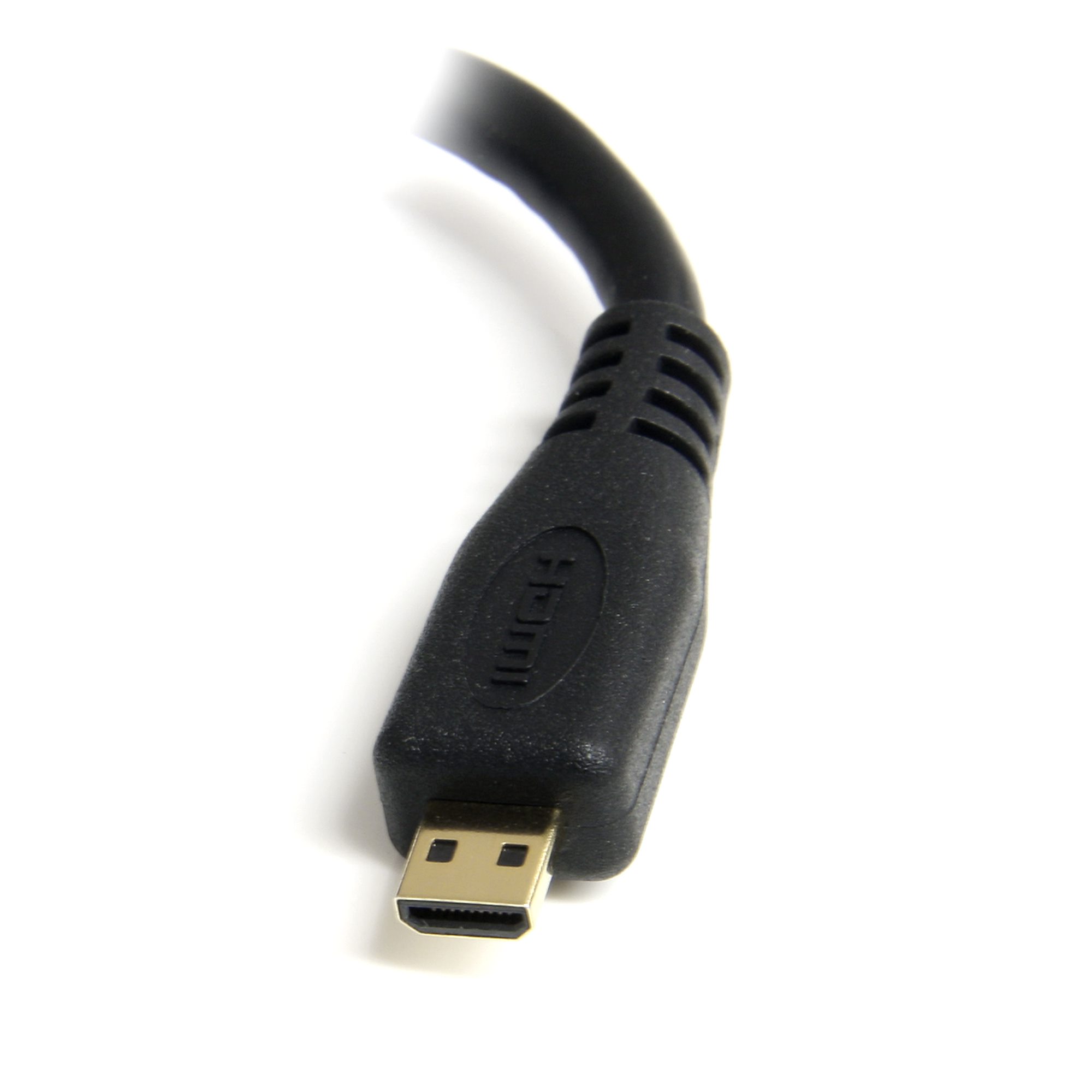 StarTech.com 5in High Speed HDMI Adapter Cable - HDMI to HDMI Micro - F/M - 5 inch Micro HDMI Adapter - HDMI Female to Micro HDMI Male (HDADFM5IN) - Adaptador HDMI - HDMI fêmea para 19 pin micro HDMI Type D macho - 1.2 cm - blindado - preto - para P/ - Image 3