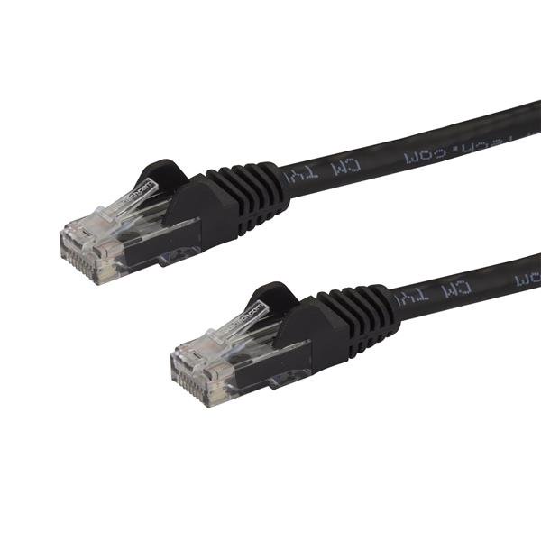 StarTech.com 3m CAT6 Ethernet Cable, 10 Gigabit Snagless RJ45 650MHz 100W PoE Patch Cord, CAT 6 10GbE UTP Network Cable w/Strain Relief, Black, Wiring is UL Certified/TIA - Category 6 - 24AWG (N6PATC3MBK) - Cabo patch - RJ-45 (M) para RJ-45 (M) - 3 m