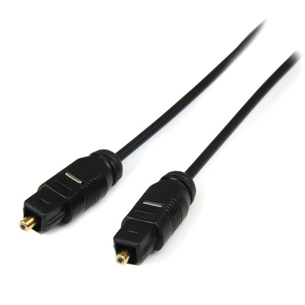 StarTech.com 15 ft Thin Toslink Digital Optical SPDIF Audio Cable - 15ft / 15 Feet Optical Audio Cable (THINTOS15) - Cabo de áudio digital (óptico) - SPDIF - TOSLINK macho para TOSLINK macho - 4.6 m - fibra óptica - preto - para P/N: FPCEILPTBLP, FPW