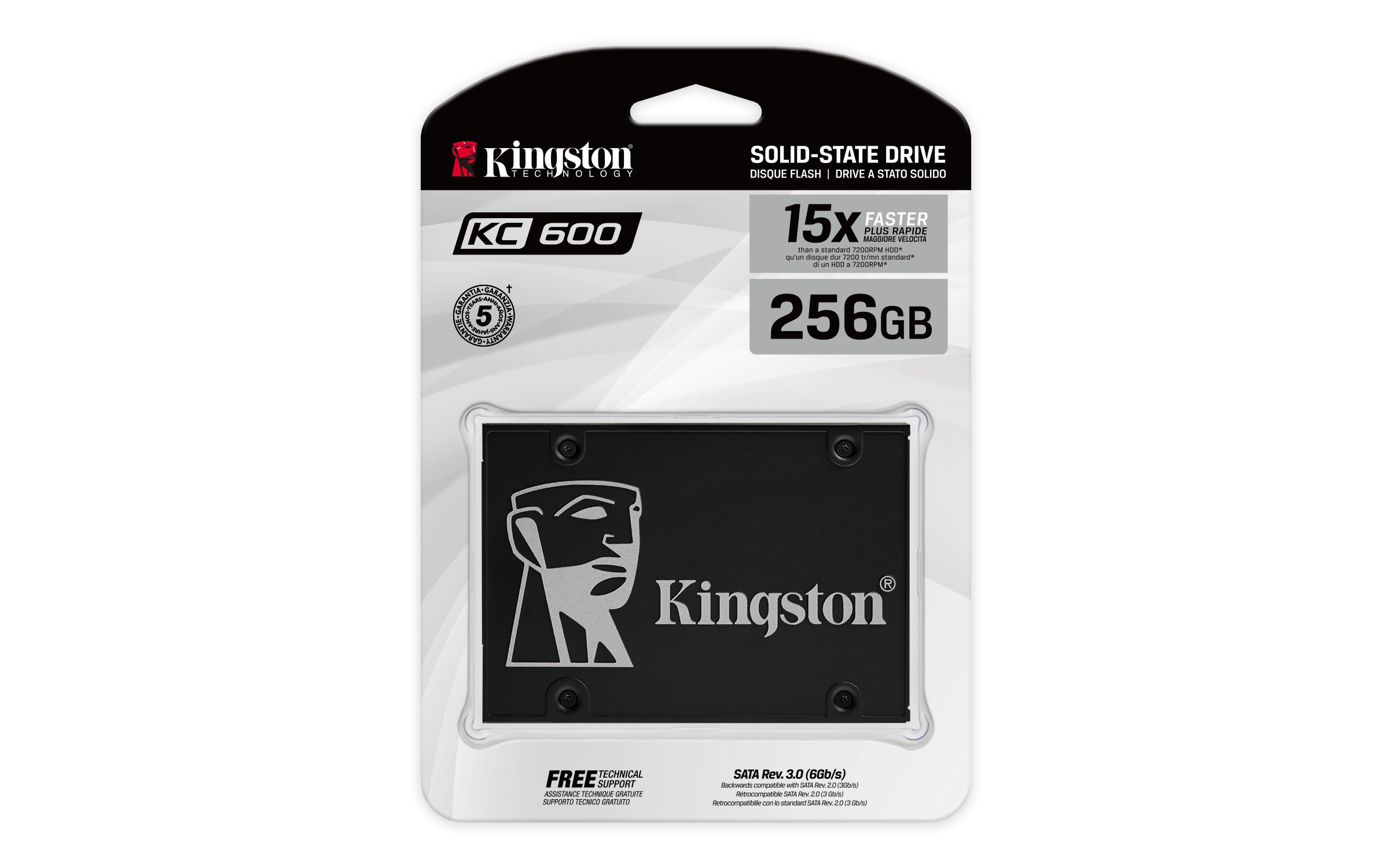 Kingston KC600 - SSD - encriptado - 256 GB - interna - 2.5" - SATA 6Gb/s - 256-bits AES - TCG Opal Encryption, Self-Encrypting Drive (SED) - Image 4