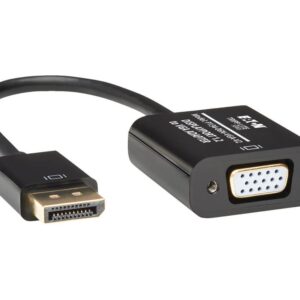 Eaton Tripp Lite Series 6in DisplayPort to VGA Adapter Active Converter DP to VGA M/F DPort 1.2 6" - Adaptador de visor - DisplayPort (M) para HD-15 (VGA) (F) - 15.2 cm - activo - preto