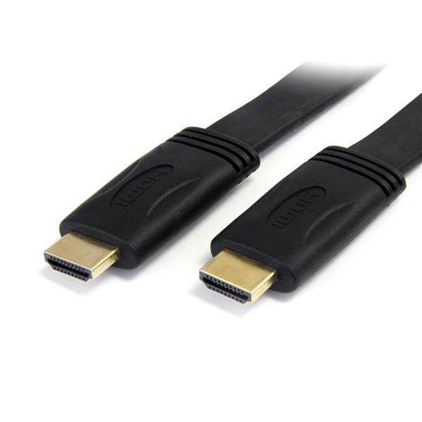 StarTech.com 5m Flat High Speed HDMI Cable with Ethernet Ultra HD 4kx2k - Cabo HDMI com Ethernet - HDMI macho para HDMI macho - 5 m - blindado - preto