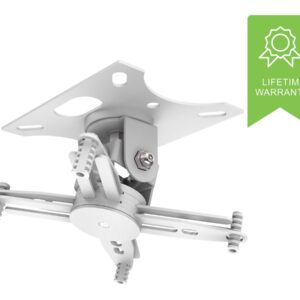 Universal projector ceiling mount - no pole - supports projector 110 mm below ceiling - fits most projectors - obstruction free cable management - includes retrofitting ceiling trim disc, sloping ceiling mechanism - white