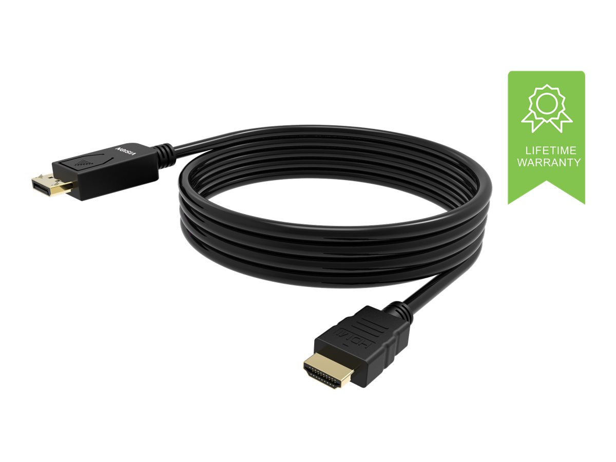 1 m DisplayPort to HDMI cable - 4k 60 hz - DP version 1.3 - gold connectors - HDMI 2.0 supports hotplug - DP (m) to HDMI (m) - outer diameter 6.0 mm - 30 awg - black