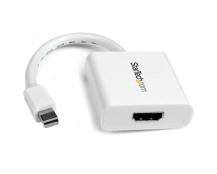StarTech.com Mini DisplayPort® to HDMI® Video Adapter Converter 1920x1200 - White Mini DP to HDMI Adapter M/F (MDP2HDW) - Adaptador de vídeo - Mini DisplayPort macho para HDMI fêmea - 17 cm - branco
