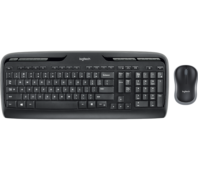 Logitech Wireless Combo MK330 - Conjunto de teclado e rato - sem fios - 2.4 GHz - Reino Unido - preto